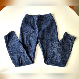 7th Avenue Skinny Floral Pants Navy XS